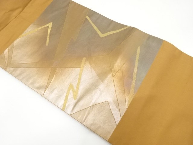 JAPANESE KIMONO / HIKIFOIL / WOVEN GEOMETRIC PATTERN / NAGOYA OBI